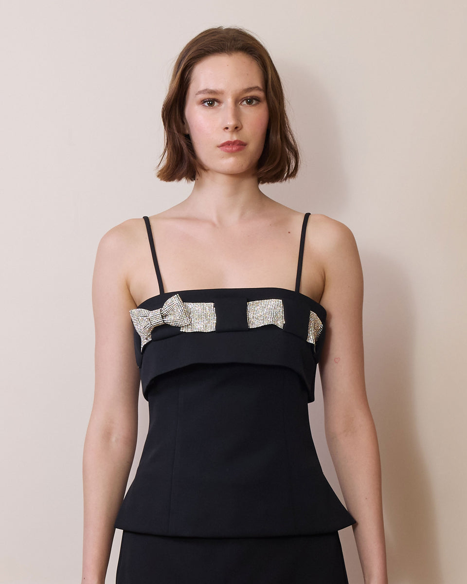 DISAYA | Black Dazzle Ribbon-Cami