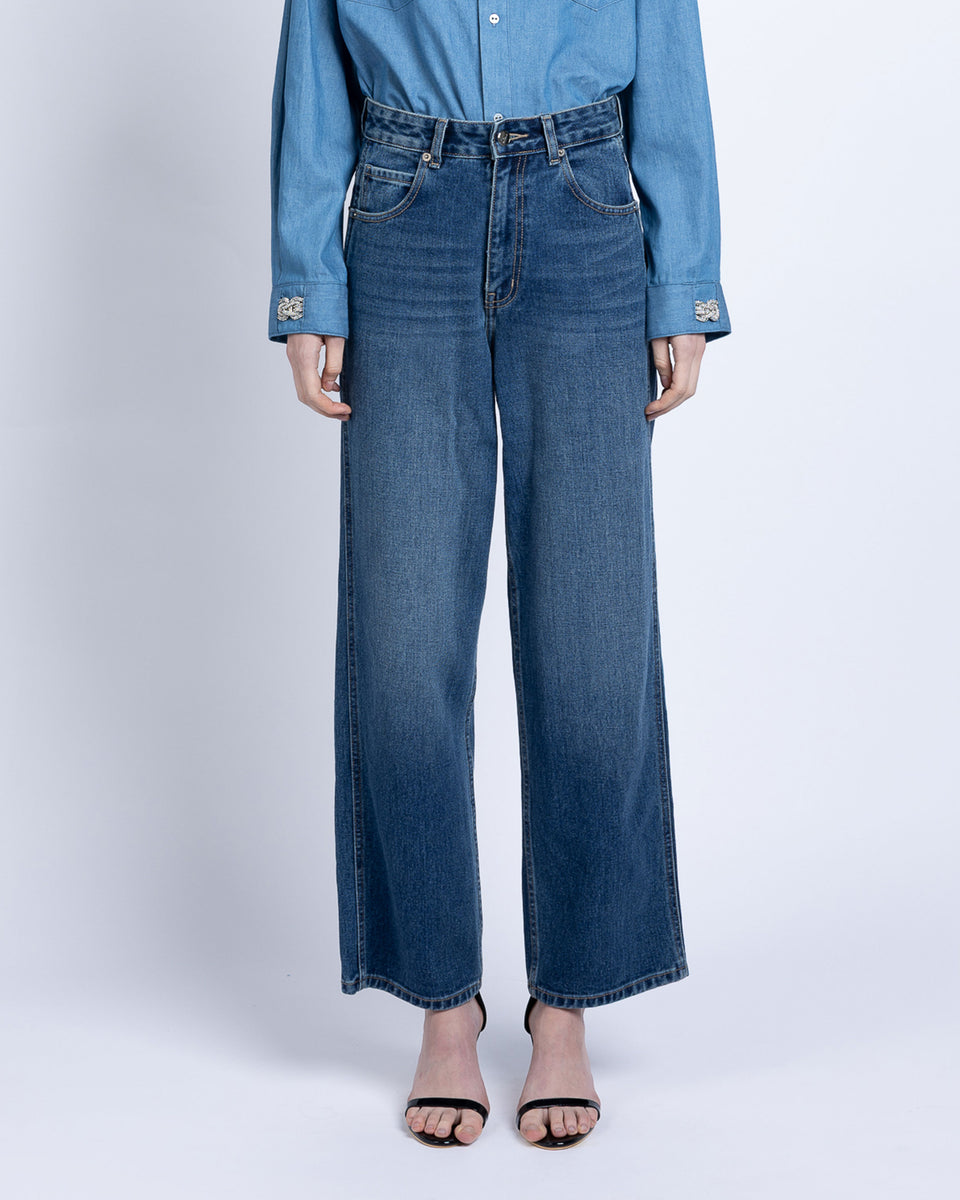 DISAYA l Macrame Crystal Back-Pocket Jeans