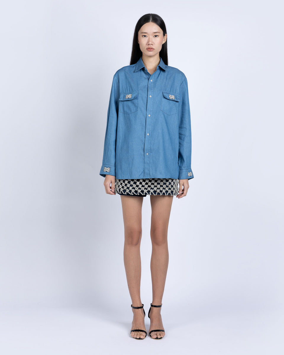 DISAYA l Denim Macrame Shirt